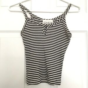 Vintage TWO ROADS Keyhole Cami Tank Top XXS/XS Fit Horizontal Stripes Goth Punk